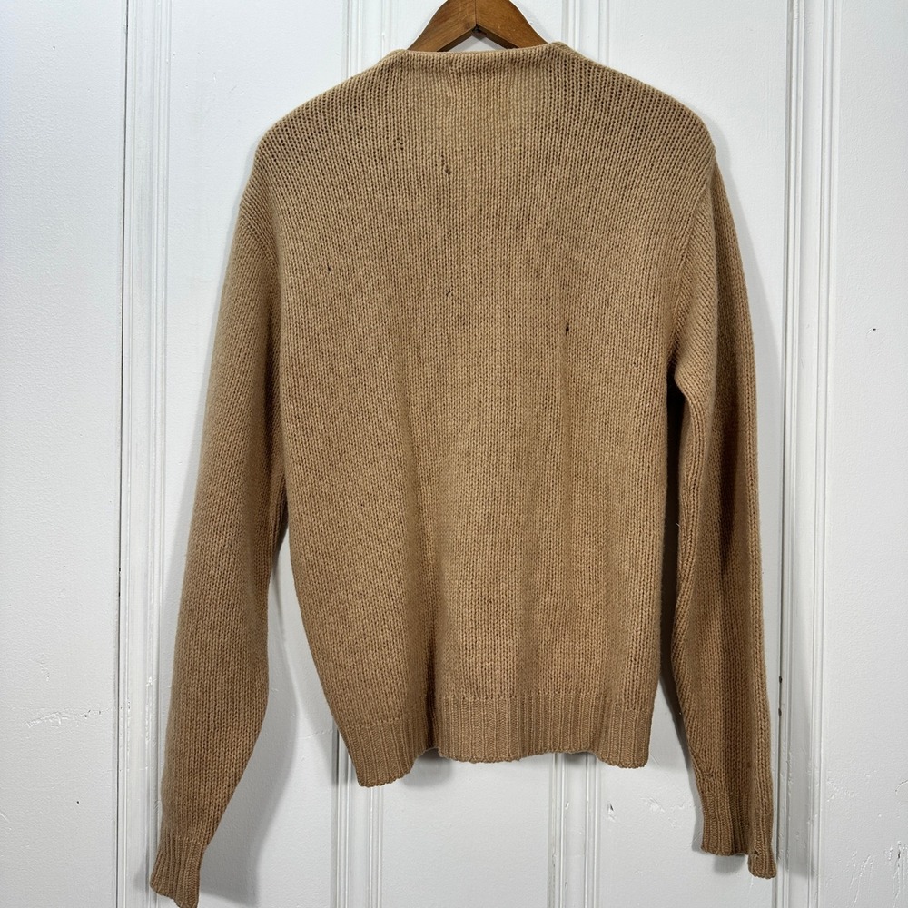 Vintage 1960s Jantzen Shetland Wool Cardigan M Camel Brown Made USA Grandpa - Picture 6 of 9
